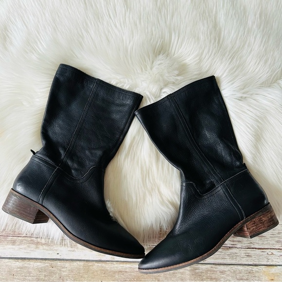 Lucky Brand Laerys Black Leather Boots Shoes 8.5 - Picture 16 of 16